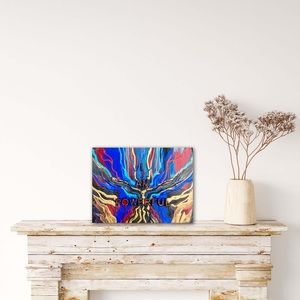 I Am Powerful 3D small, flowing design, Bright, bold, Affirmation Art Painting